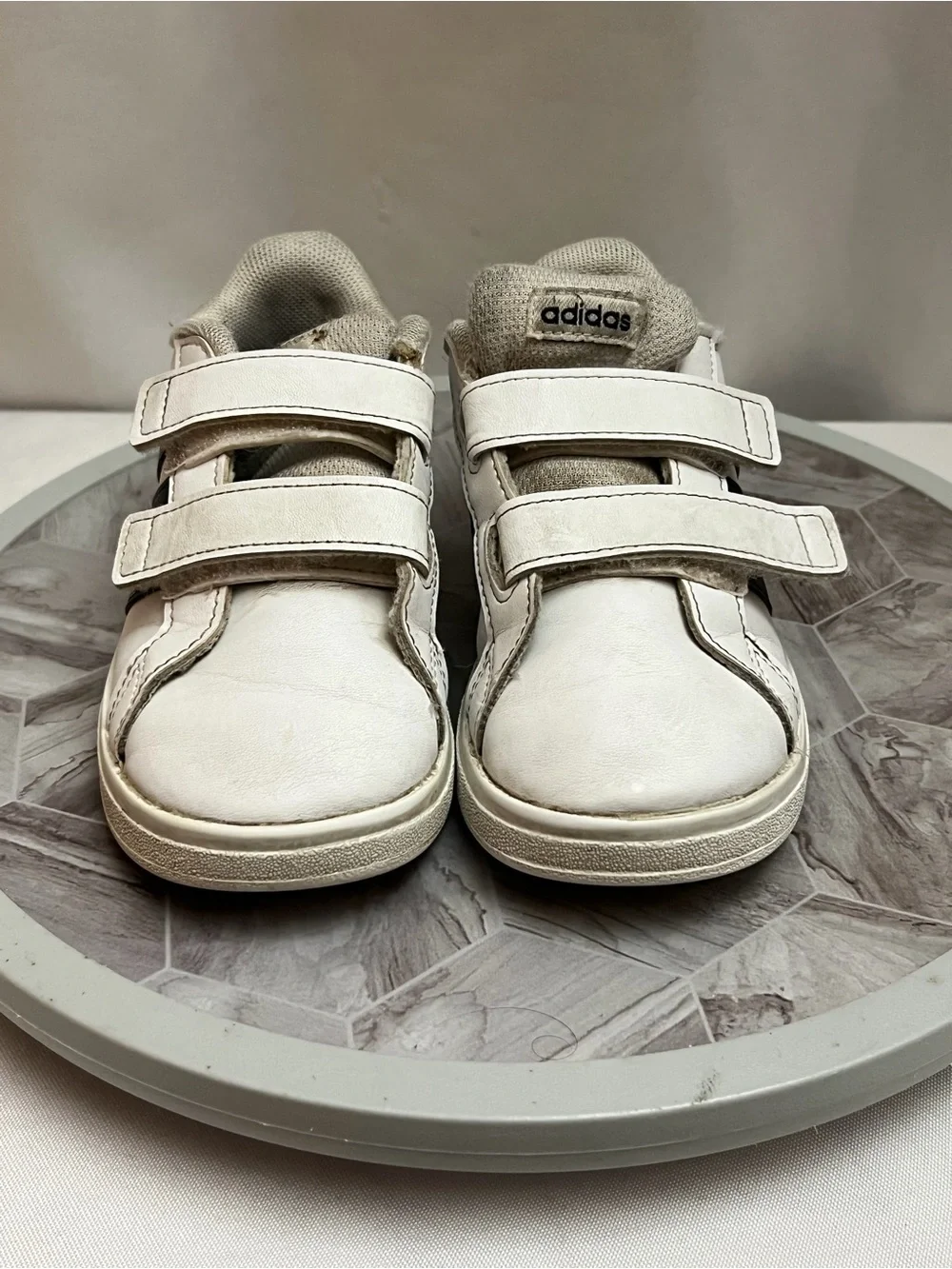Adidas Kids White Black Sneakers Size 10K Toddler Shoes